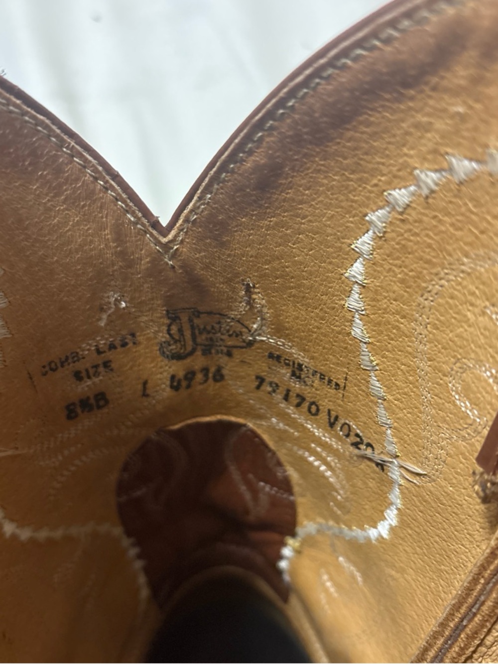 women’s Brown Leather justin Cowboy Boots - Picture 4 of 4